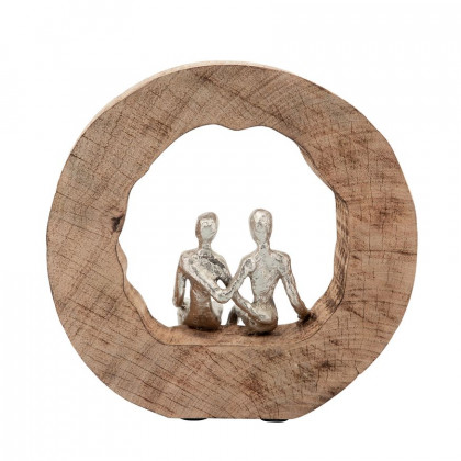 Sagebrook - Aluminum Couple In Mango Wood in Silver/Brown