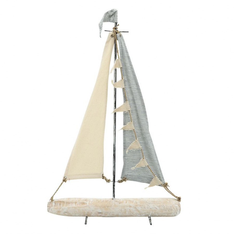 Sagebrook - 25" Iron Sailboat With Cloth Sails in Multi