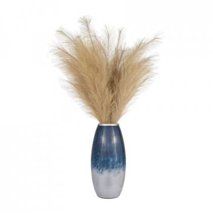 Sagebrook - 18" Glass Vase With Metal Rim