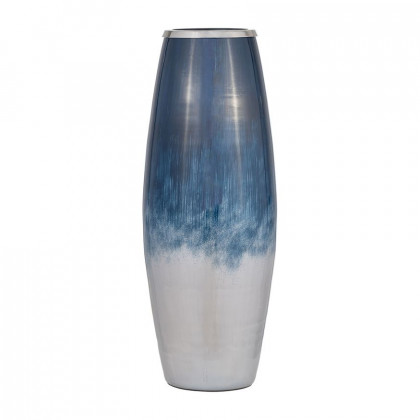 Sagebrook - 18" Glass Vase With Metal Rim