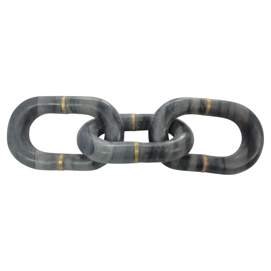 Sagebrook 14" Marble Chain Decor - Gray