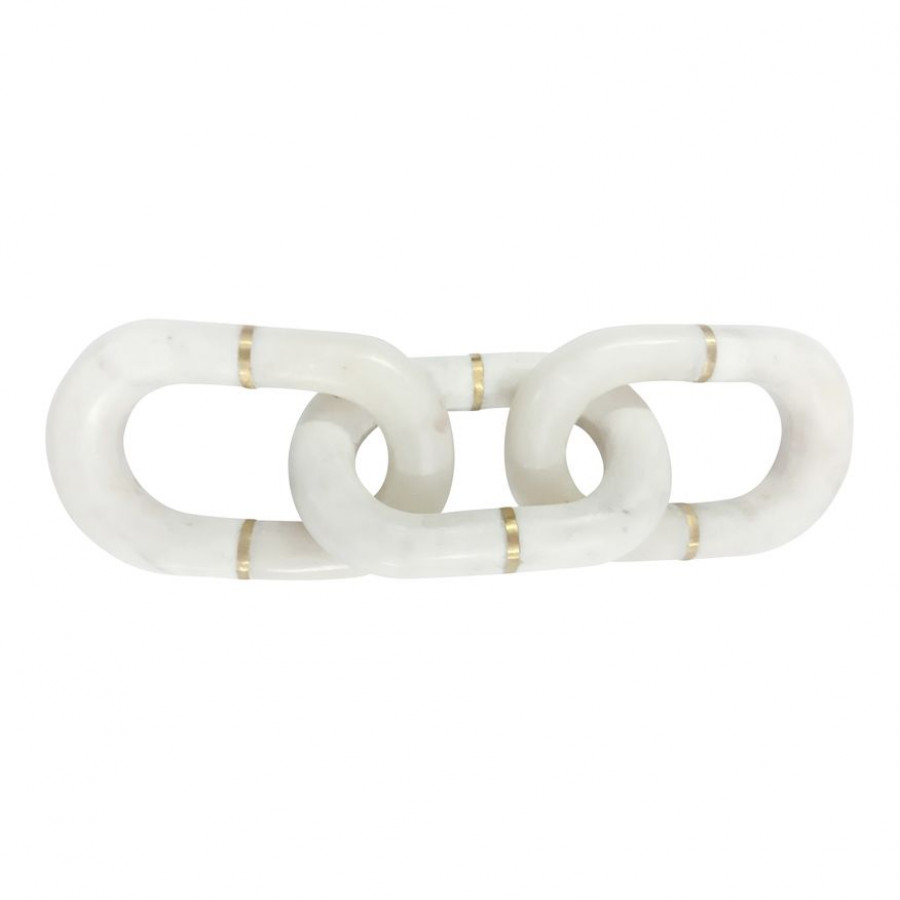 Sagebrook 14" Marble Chain Decor - White