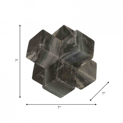 Sagebrook 7" Marble Jack Decor - Gray