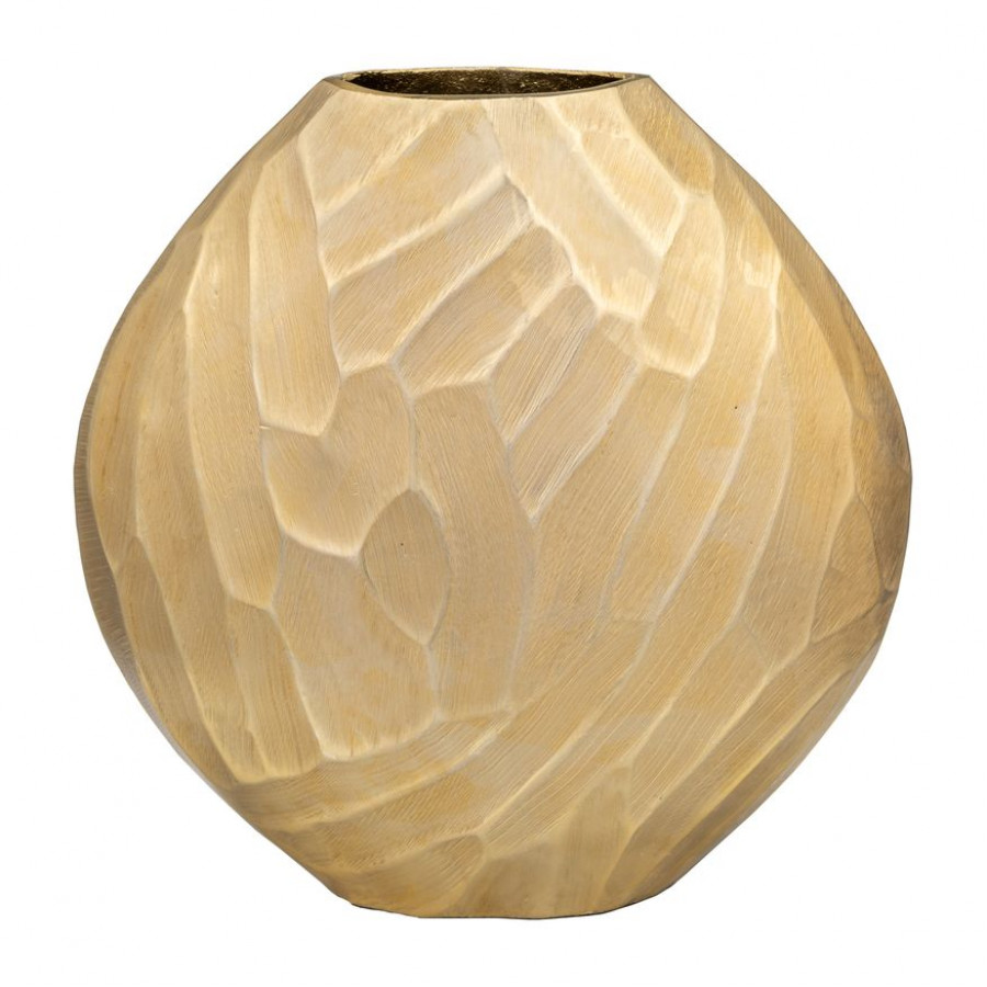 Sagebrook 14" Aluminum Hammered Vase - Champagne