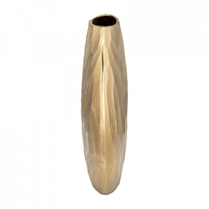 Sagebrook 14" Aluminum Hammered Vase - Champagne