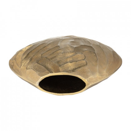Sagebrook 14" Aluminum Hammered Vase - Champagne
