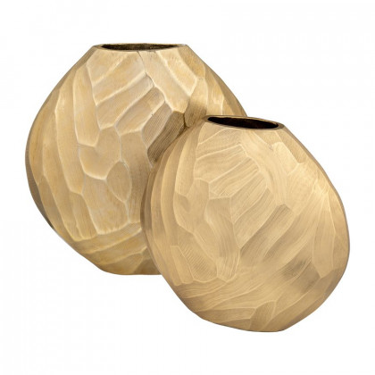 Sagebrook 14" Aluminum Hammered Vase - Champagne