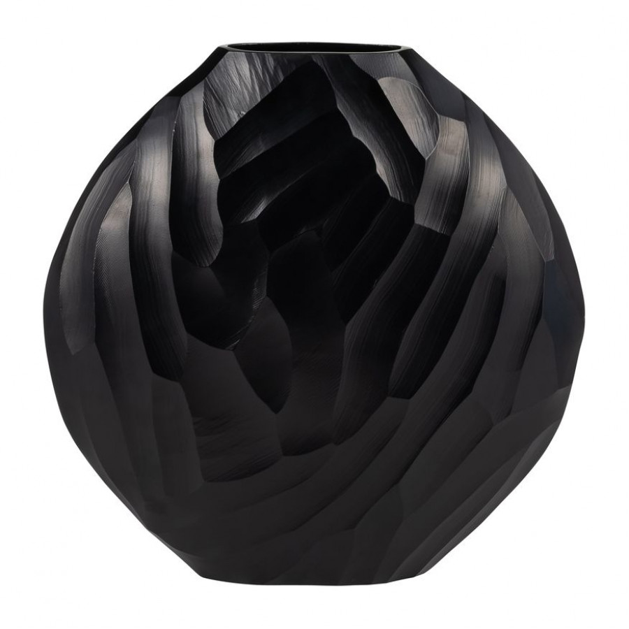 Sagebrook 14" Aluminum Hammered Vase - Matte Black