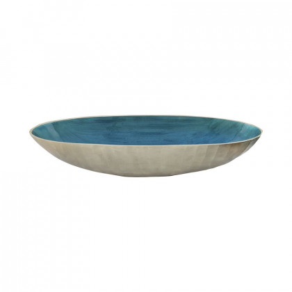 Sagebrook 21"/24" Aluminum Oval Bowl (Set Of 2) - Aqua