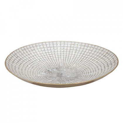 Sagebrook - 18"/21" Metal Round Plates (Set Of 2) in Ivory/Champagne