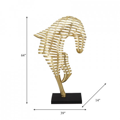 Sagebrook - 64" Metal Horse Sculpture in Gold