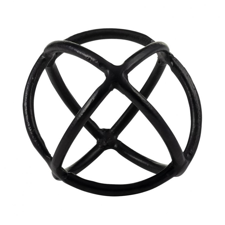 Sagebrook 7" Metal Orb Decor - Black