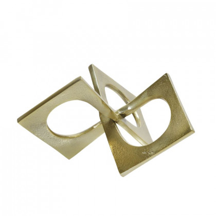 Sagebrook 9" Metal Linked Square Decor - Gold