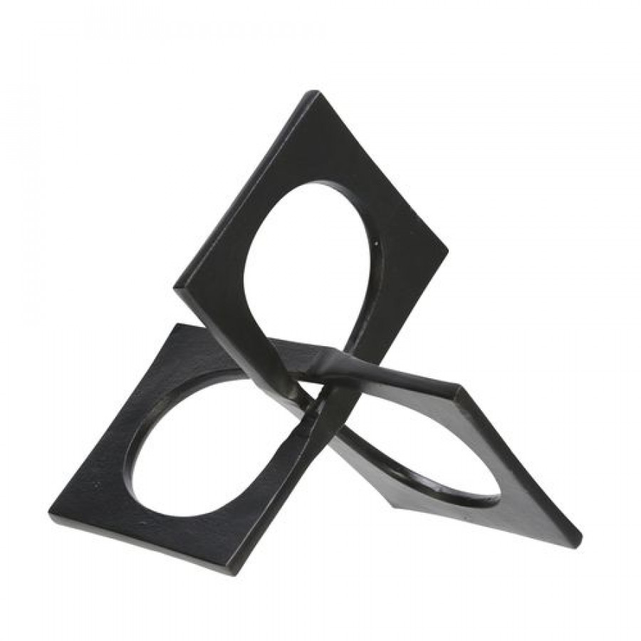 Sagebrook 9" Metal Linked Square Decor - Black