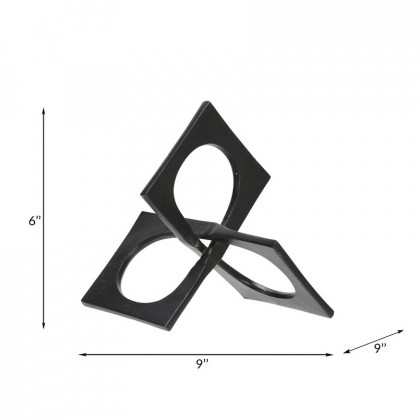 Sagebrook 9" Metal Linked Square Decor - Black