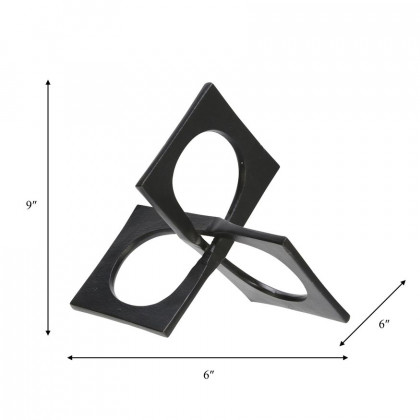 Sagebrook 9" Metal Linked Square Decor - Black