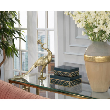 Sagebrook - 16" Metal Peacock in Gold