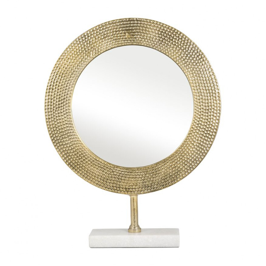 Sagebrook - 21" Metal Hammered Mirror On Stand