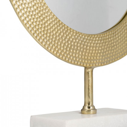 Sagebrook 21" Metal Hammered Mirror On Stand - Gold