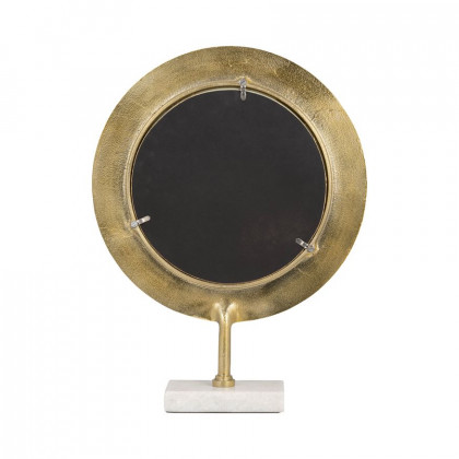 Sagebrook 19" Metal Hammered Mirror On Stand - Gold