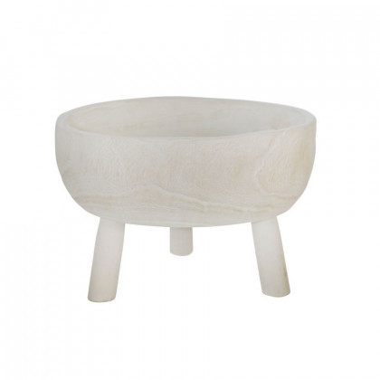 Sagebrook 11" Wood Bowl With Legs - White