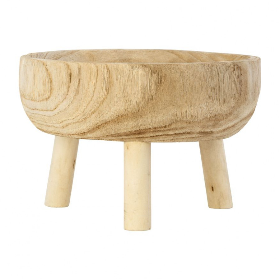 Sagebrook 11" Wood Bowl With Legs - Natural