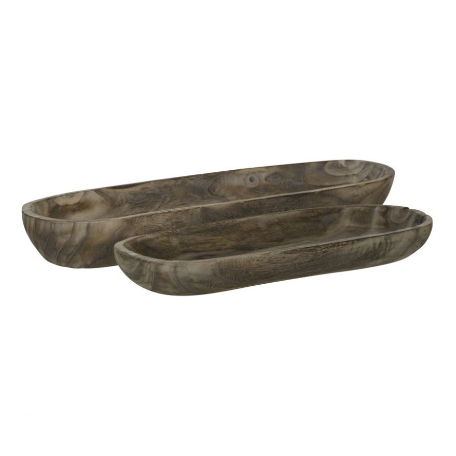 Sagebrook - 15"/20" Wood Rectangular Tray (Set Of 2)