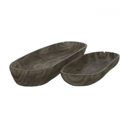 Sagebrook - 15"/20" Wood Rectangular Tray (Set Of 2)