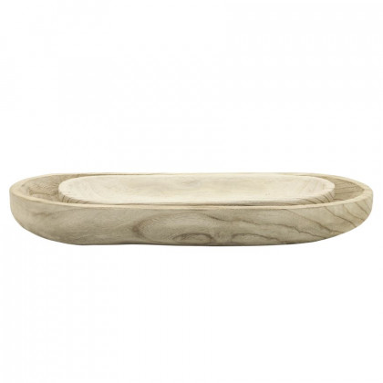 Sagebrook 18"/24" Wood Decor Plates (Set Of 2) - Natural