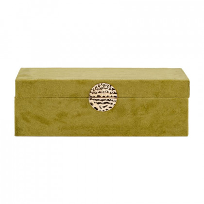 Sagebrook 10"/12" Wood Box With Medallion (Set Of 2) - Olive/Gold