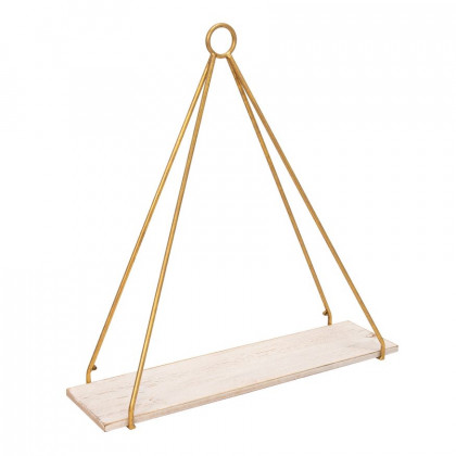 Sagebrook - Metal/Wood Triangle Shelf (Set Of 2) in White/Gold