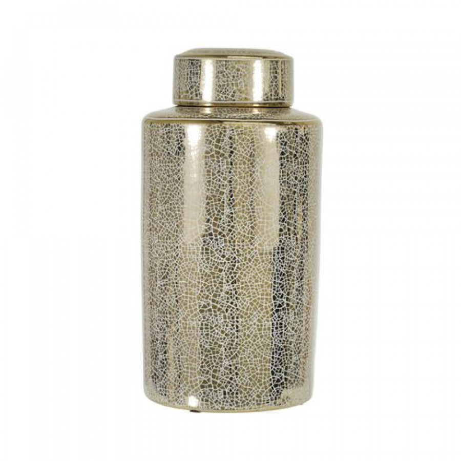 Sagebrook 16" Ceramic Jar - Crackle Gold