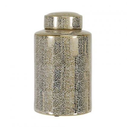 Sagebrook - 9" Ceramic Jar With Gold Lid