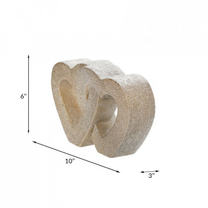 Sagebrook - 10" Ceramic Double Heart Table Decor in Champagne