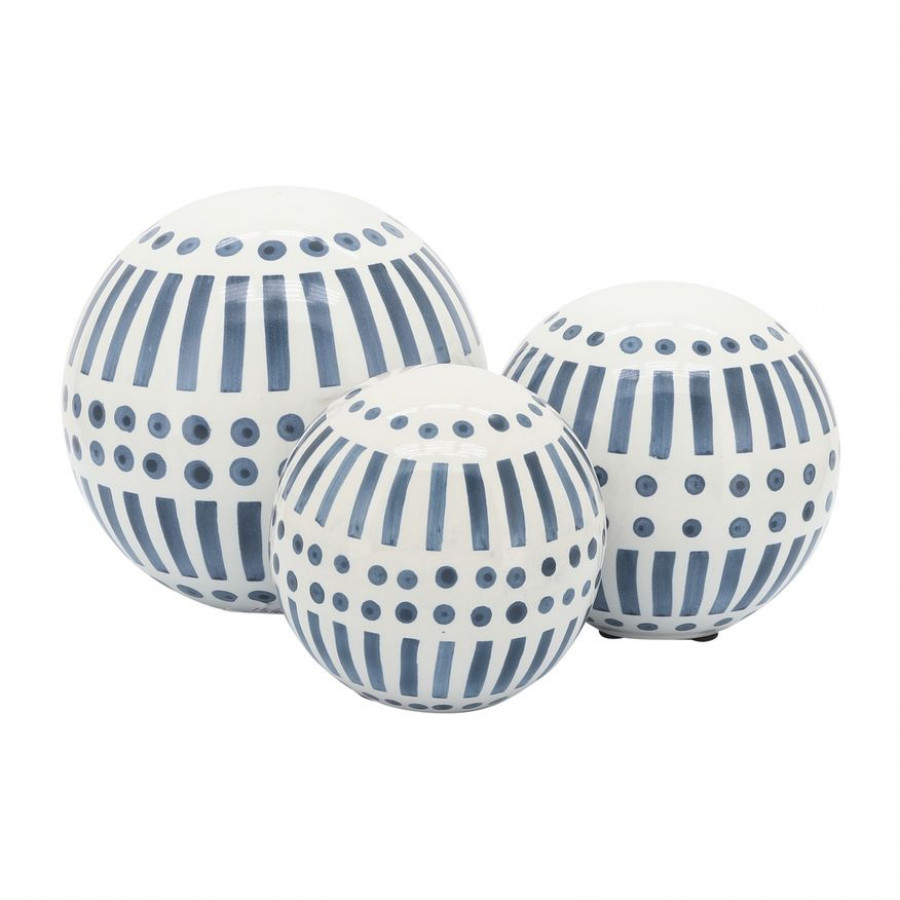 Sagebrook - 15430 6"/5"/4" Ceramic Orbs (Set Of 3)