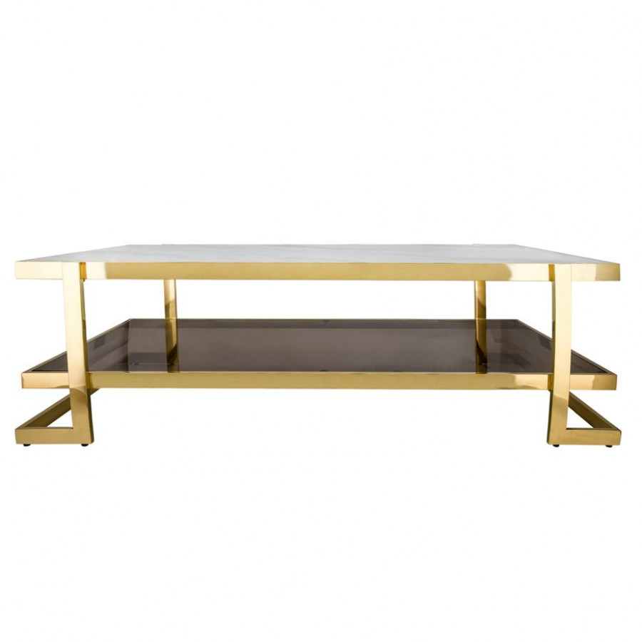 Sagebrook - Metal/Marble Glass Coffee Table