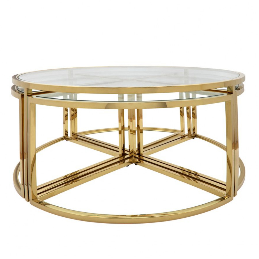 Sagebrook Metal Pull Out Coffee Table - Gold