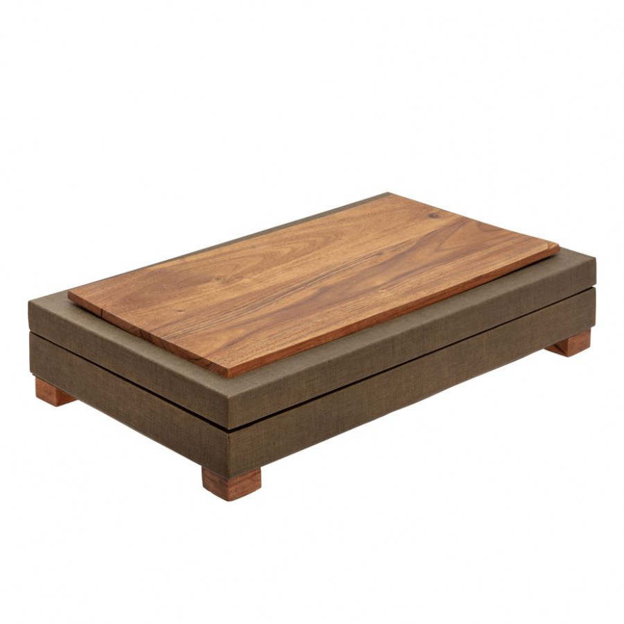Sagebrook - 16" Wood Faux Leather Box With Legs in Green