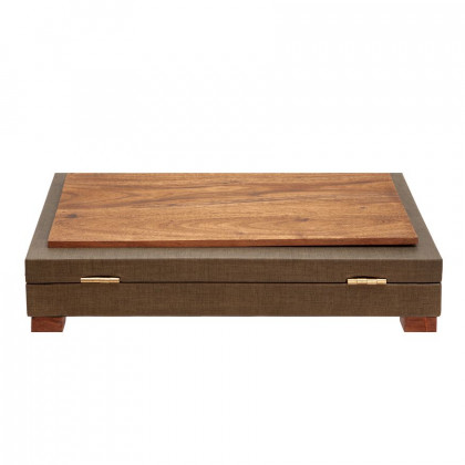 Sagebrook - 16" Wood Faux Leather Box With Legs in Green