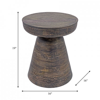 Sagebrook Wood Side Table - Dark Brown