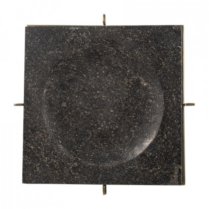 Sagebrook - 12"x12" Marble Tray With Metal Base in Black