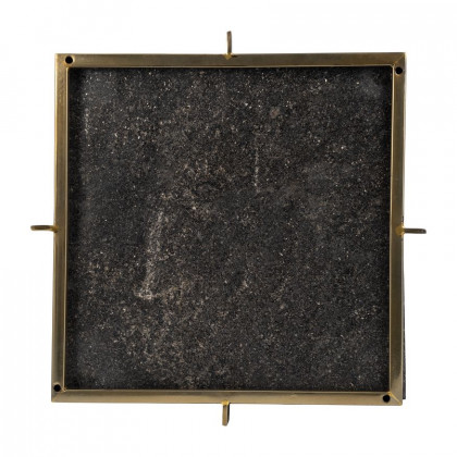 Sagebrook - 12"x12" Marble Tray With Metal Base in Black
