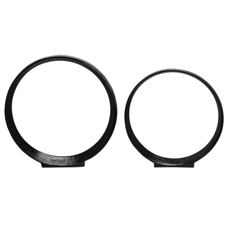 Sagebrook - 12"/14" Aluminum Ring (Set Of 2) in Black