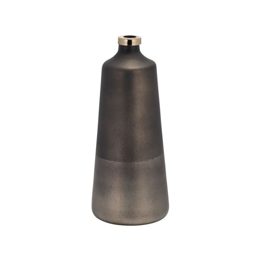 Sagebrook 14" Glass Vase With Ring - Bronze