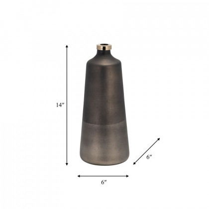 Sagebrook 14" Glass Vase With Ring - Bronze