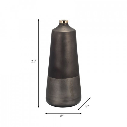 Sagebrook 21" Glass Vase With Ring - Bronze