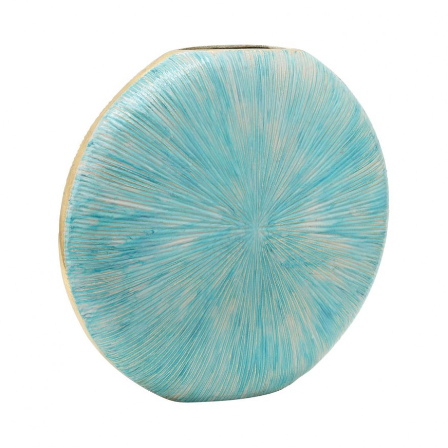 Sagebrook 10" Decorative Metal Vase - Turquoise