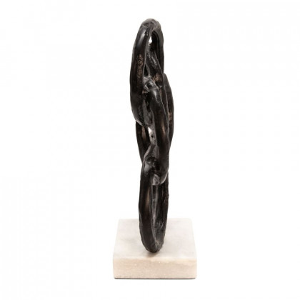 Sagebrook - 13" Metal Rings On Marble Base in Black