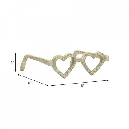 Sagebrook - Metal Heart Shaped Glasses in Gold