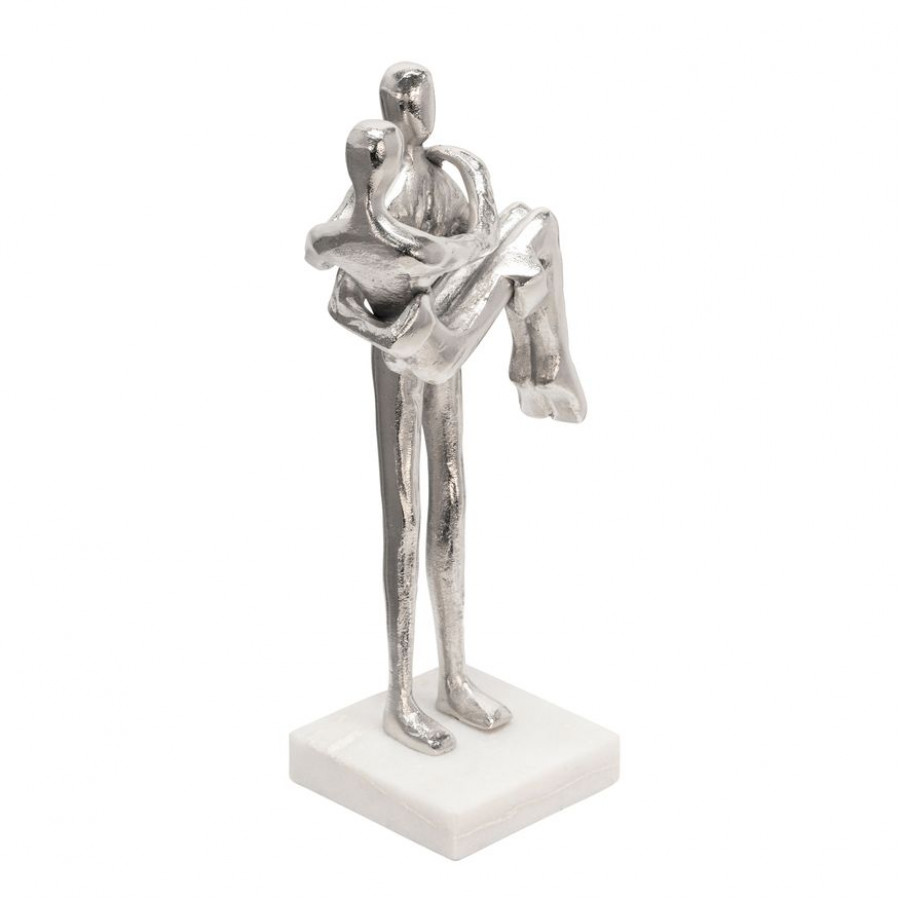 Sagebrook - 12" Metal Couple Deco in Silver